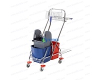 Xe vệ sinh sàn nhà 2 xô, đa năng có giá để đồ
