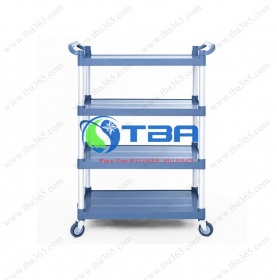 Xe đẩy Á CHÂU phục vụ bàn 04 tầng cỡ nhở màu xám Xanh