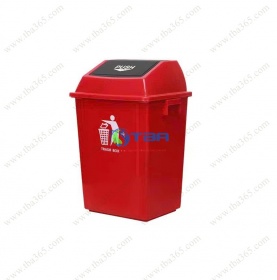 Thùng rác nhựa TBA 25L màu đỏ kiểu bập bênh cho gia đình