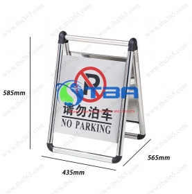 Bảng báo inox đặt sàn kiều gập có khớp nhựa - Á CHÂU