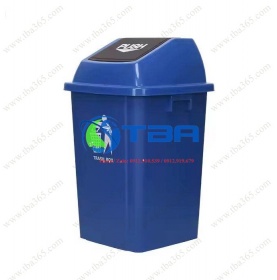 Thùng rác cỡ lớn 60L nắp lật thu gom cho khu vực ẩm thực nhà hàng