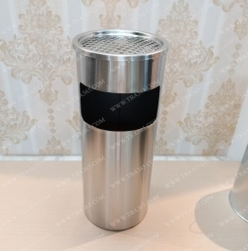 Thùng rác inox tròn 15 lít có gạt tàn