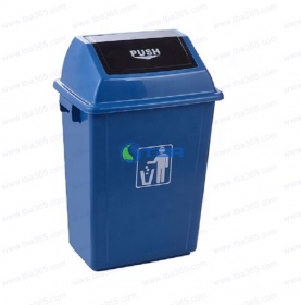Thùng rác nhựa khu văn phòng 45L nắp lật xanh da trời