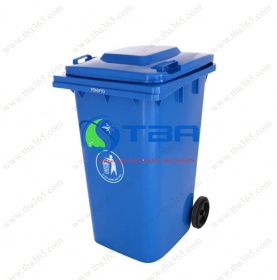 Thùng rác nhựa HDPE 240L màu xanh da trời dùng cho công nghiệp