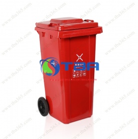 Thùng rác nhựa 120L màu đỏ phân loại rác gia đình