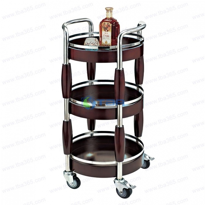 Xe đẩy Rượu Khung gỗ tròn inox giá rẻ tại Hồ Chí Minh