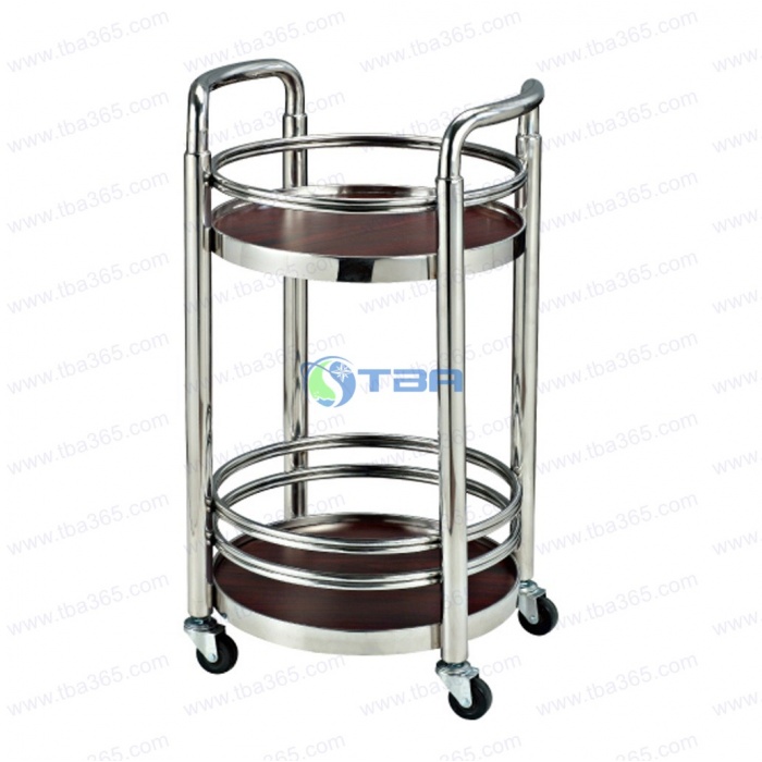 Xe đẩy Inox- gỗ phục vụ rượu cho nhà hàng cao cấp