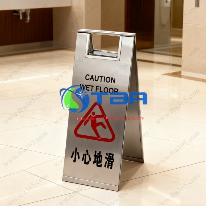 Bộ bảng thông báo sàn ướt đặt sàn inox CHỮ A cao cấp Á Châu