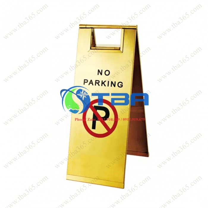 Biển báo Inox mạ vàng kiểu chữ A đặt sàn cao cấp