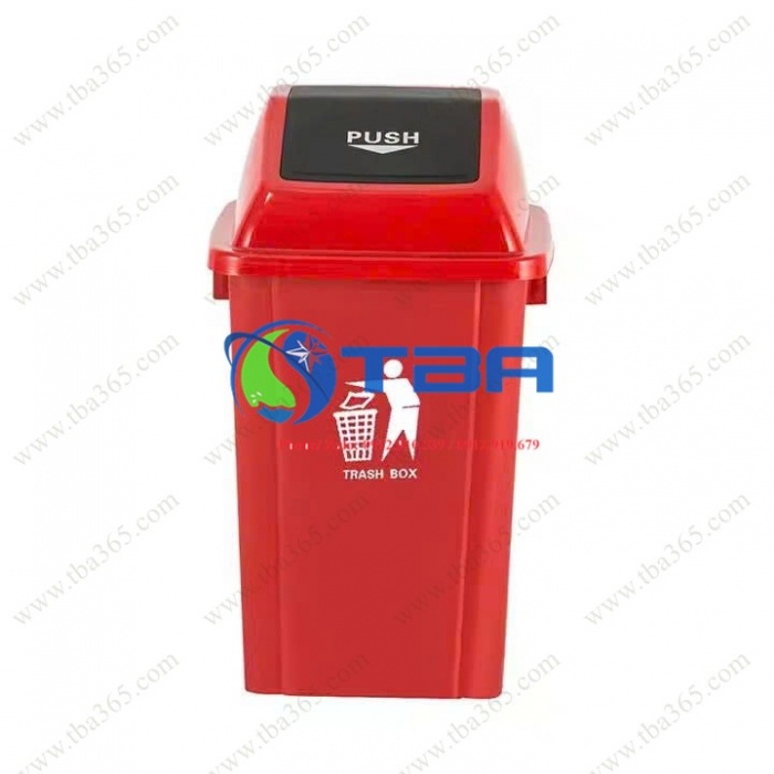 Thùng rác nhựa Á Châu cỡ lớn cho nhà hàng 100L màu đỏ
