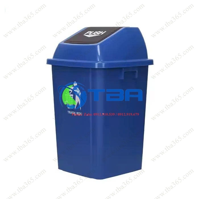 Thùng rác cỡ lớn 60L nắp lật thu gom cho khu vực ẩm thực nhà hàng