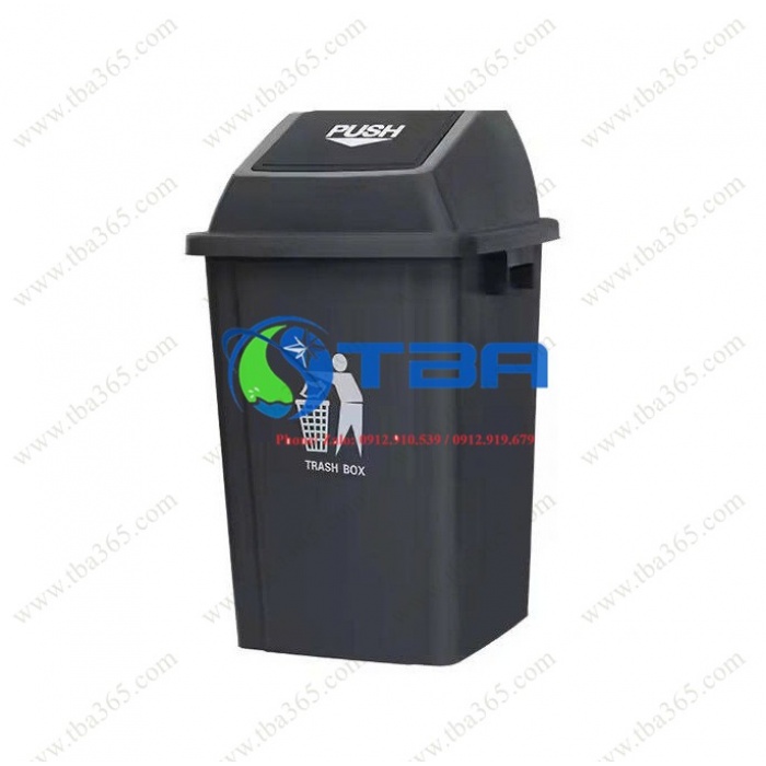 Thùng rác màu xám nắp bập bênh 100L chuyên dùng khách sạn