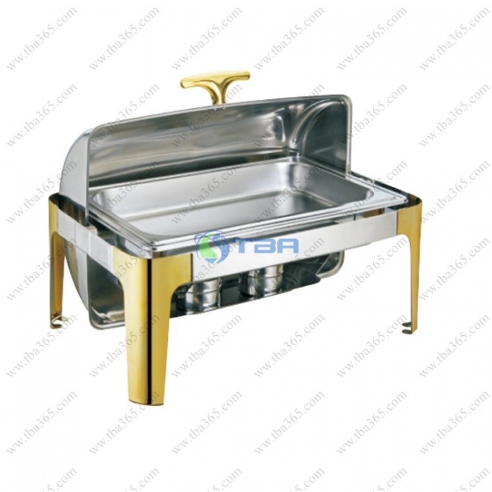 Nồi buffet chữ nhật cao cấp Chân inox mạ vàng