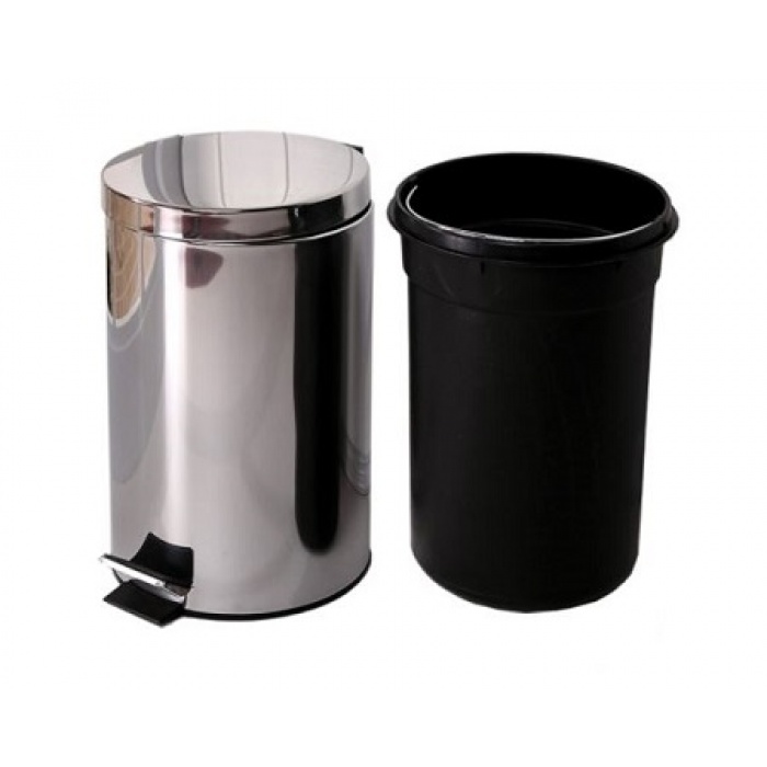 Thùng rác tròn inox đạp chân 12 Lít