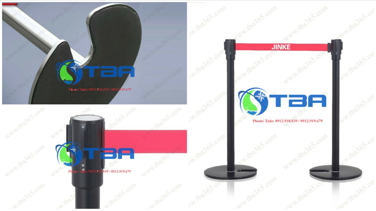 Trụ phân làn đế khuyết chân chữ U dây in LOGO thương hiệu