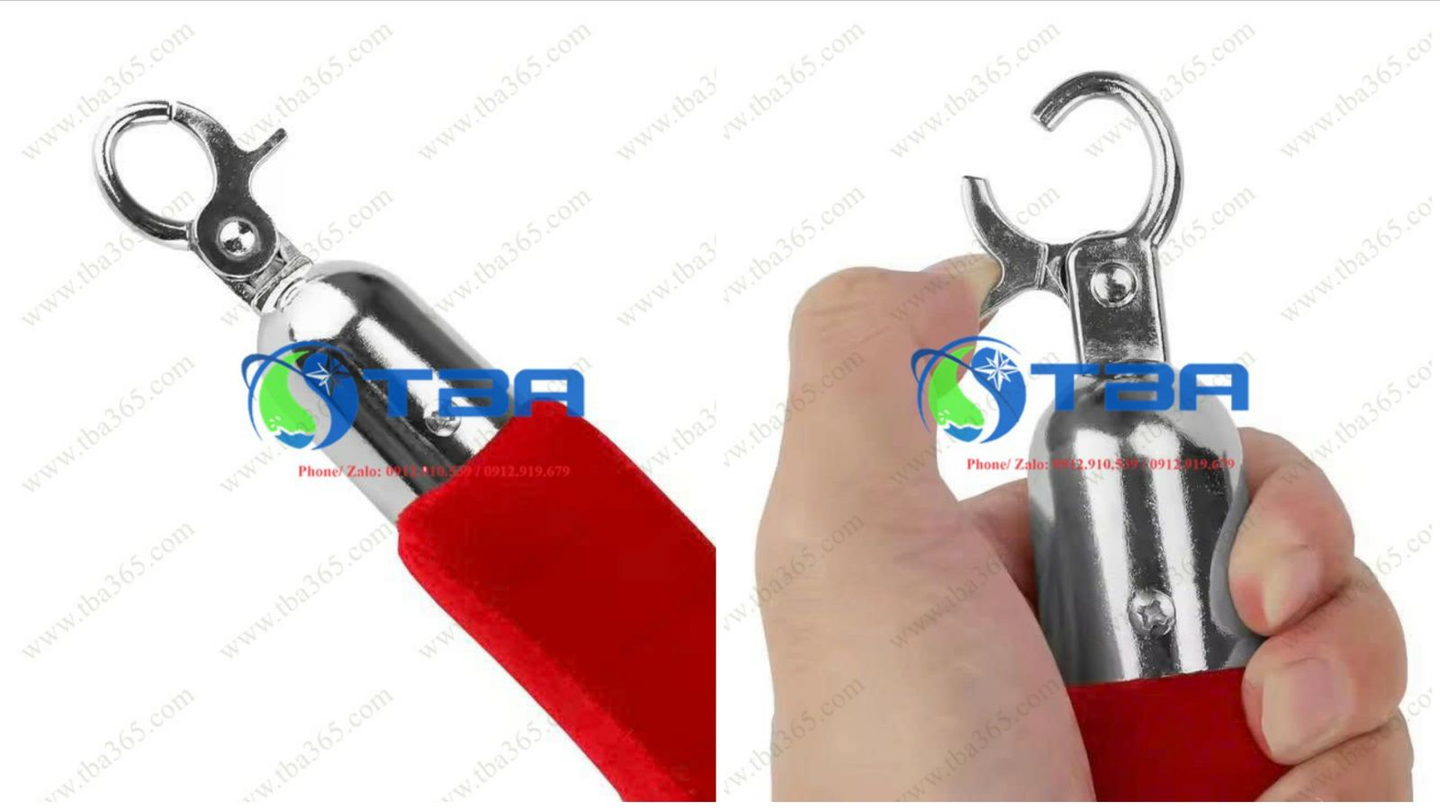 Phụ kiện đầu móc TBA thay thế cho dây nhung trụ chắn inox