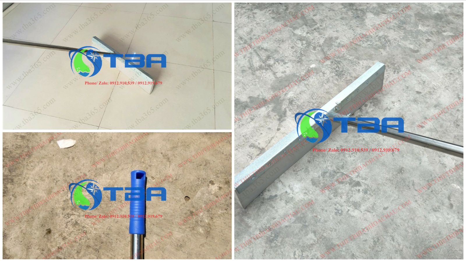 Cây gạt nước sàn Á Châu 55cm thân inox đầu thép kẹp EVA