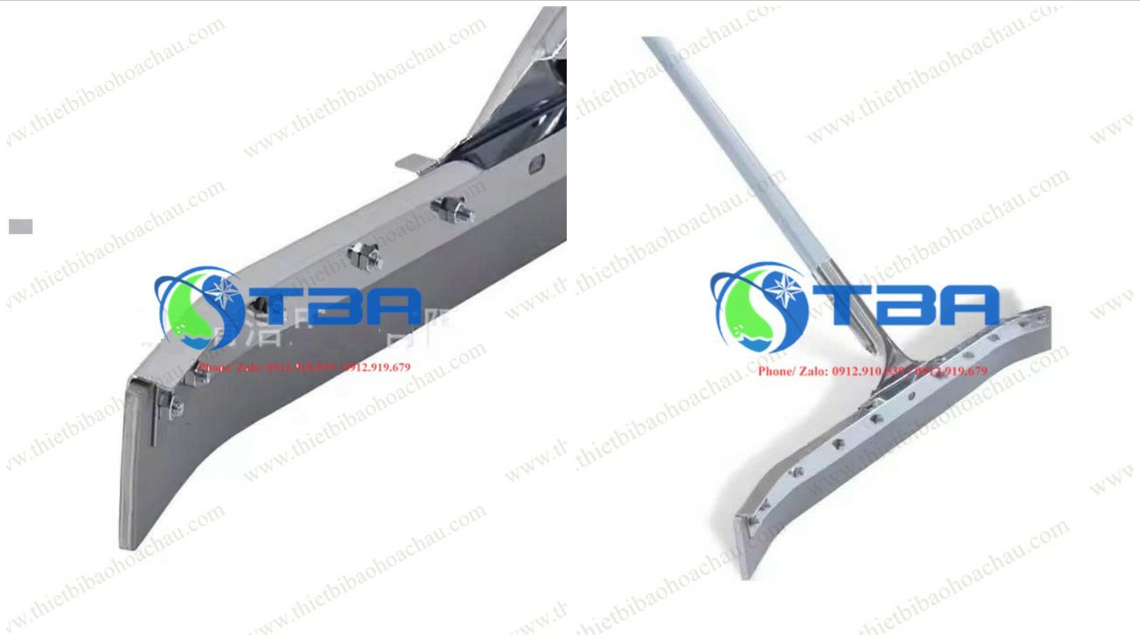 Cây gạt nước sàn đâu INOX CONG 45cm, lưỡi cao su đơn