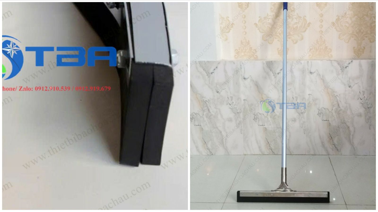 Cây gạt sàn cao cấp thân nhôm đầu kẹp inox 45cm Á Châu