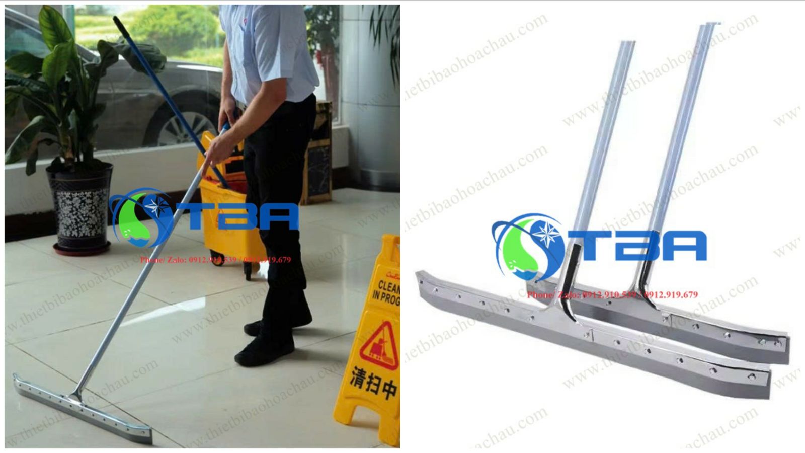 Cây gạt sàn thân nhôn đầu cong 75cm dễ dàng sử dụng