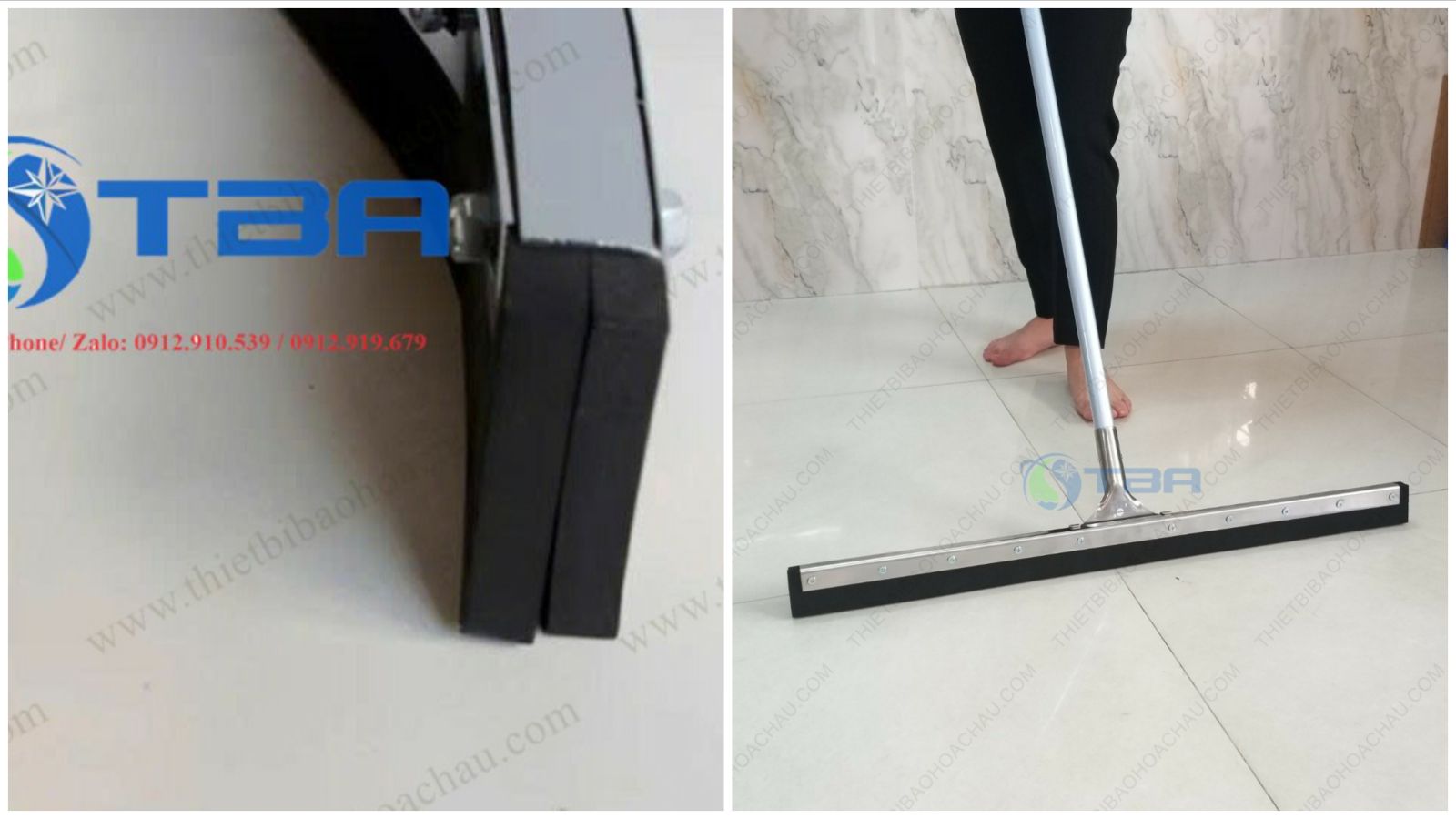 Cây gạt nước sàn công nghiệp 55cm thân nhôm, đầu kẹp inox