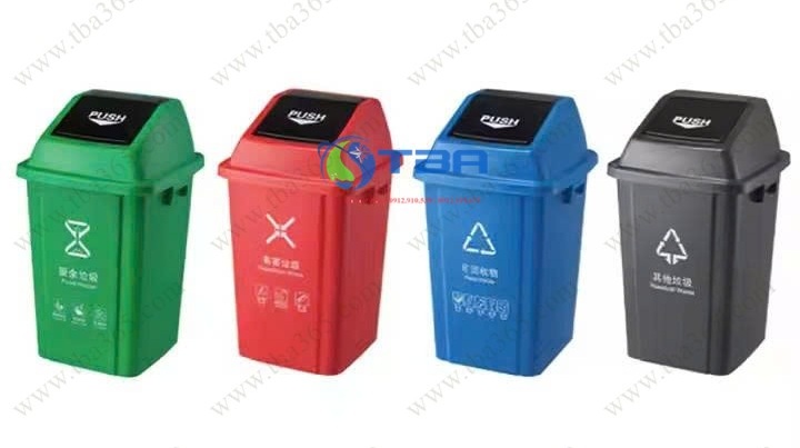 Thùng rác nhựa nắp bập bênh Á Châu chuyên dùng nhà hàng- Khách sạn- Gia đình