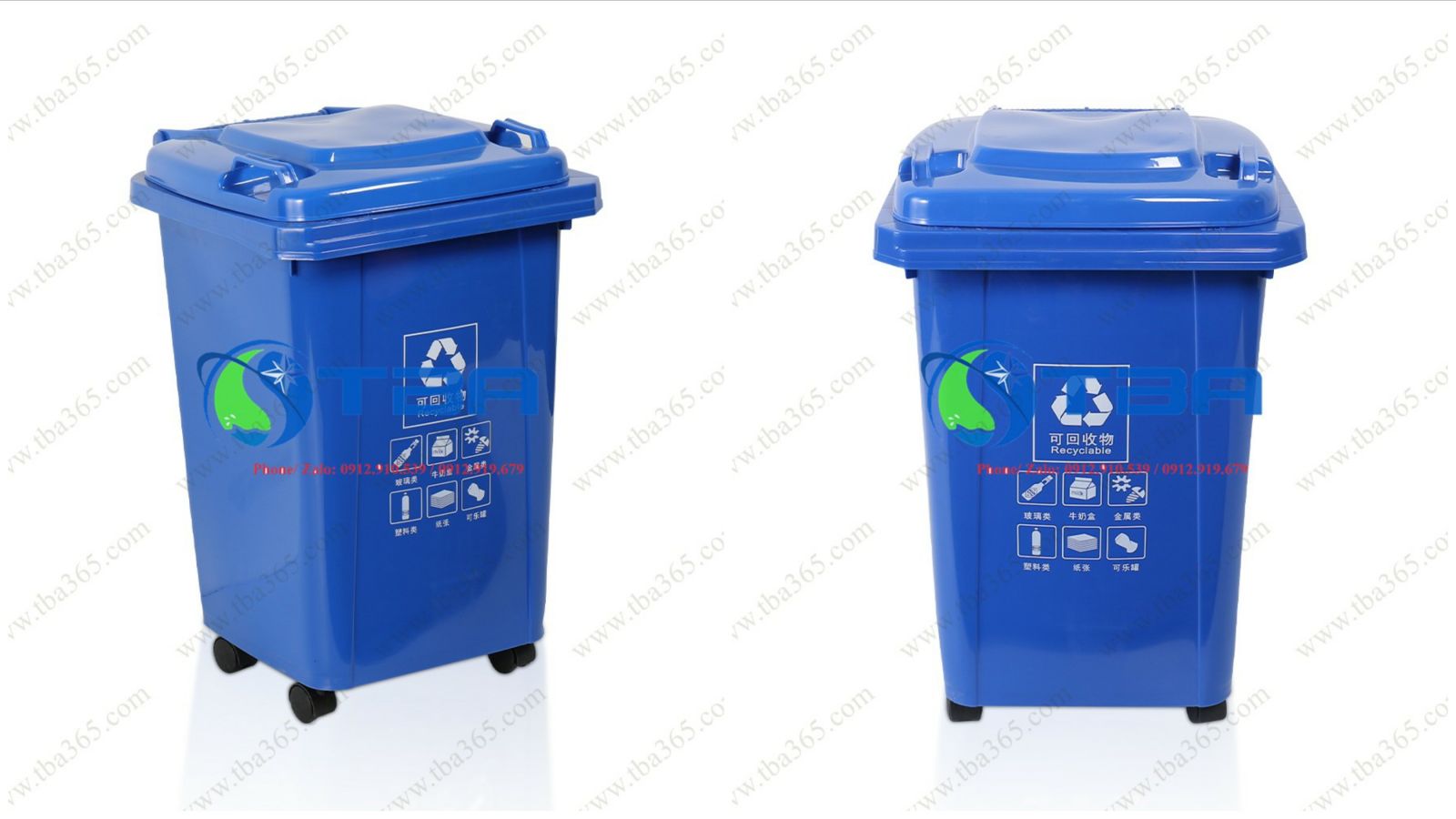 Thùng rác nhựa cao cấp 60L màu Xanh Da trời, cho gia đình