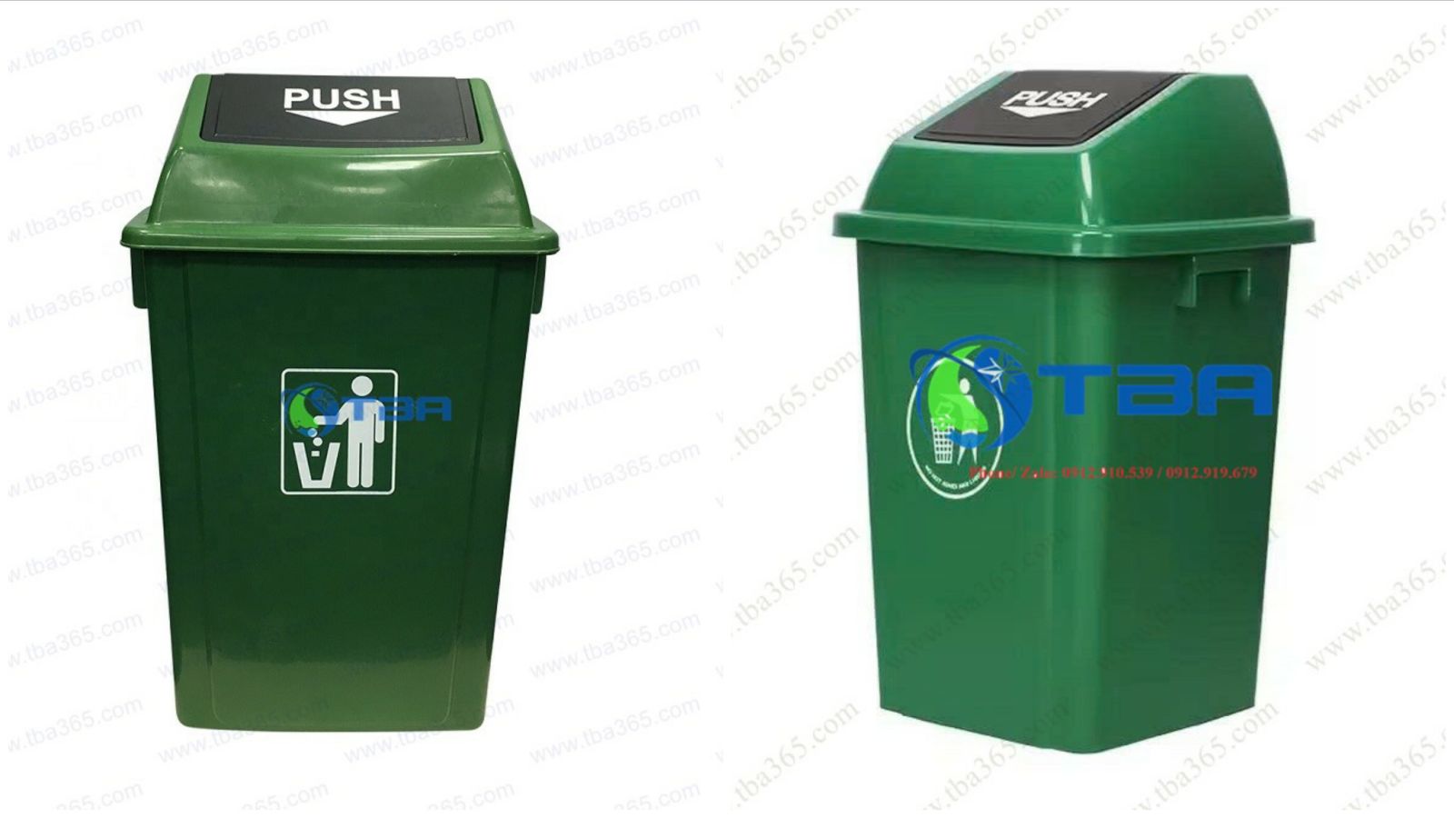 Thùng rác nhựa 100L Xanh lá cho khu gia đình