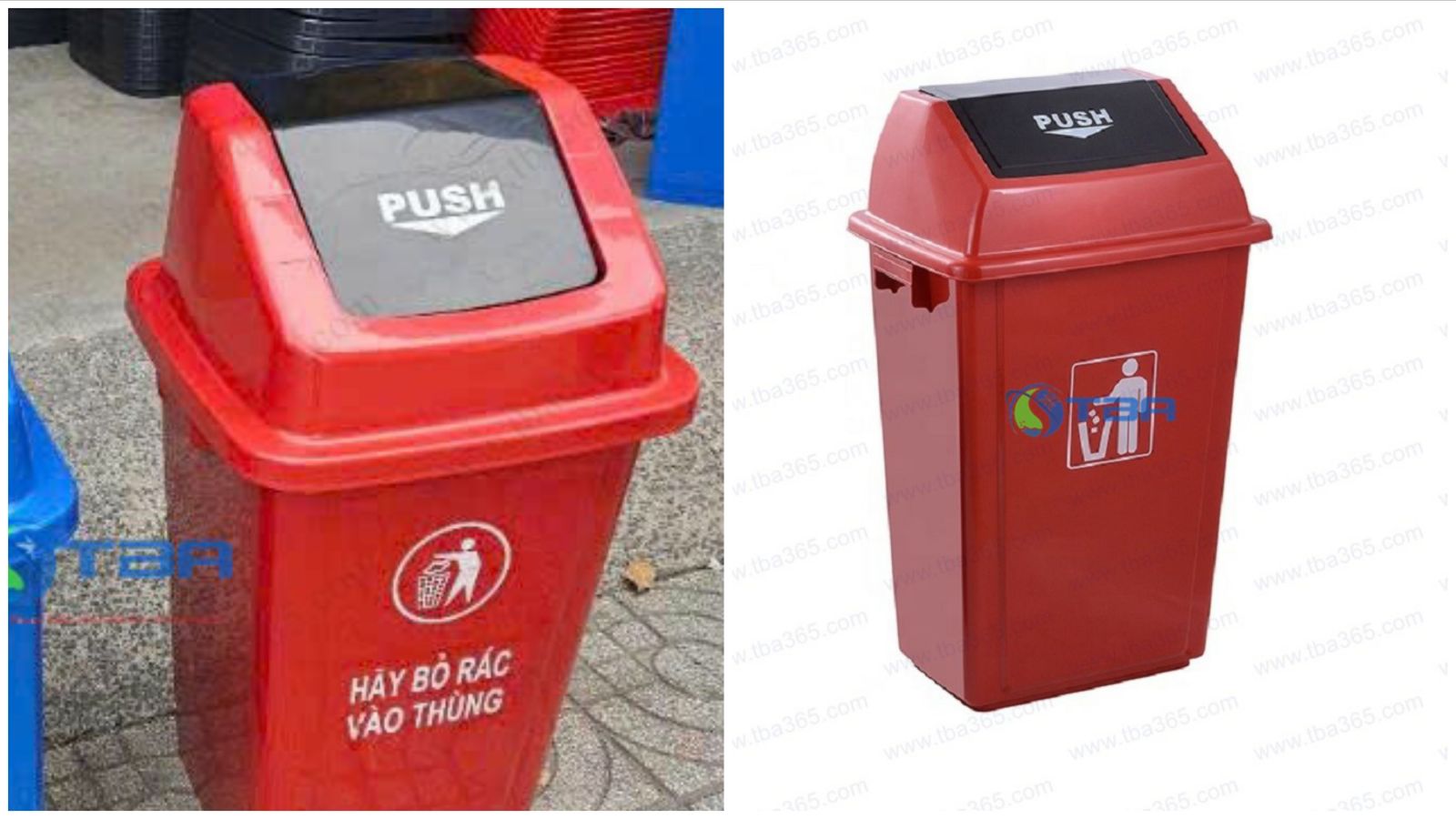 Thùng rác nhựa 45L á Châu chuyên dùng cho gia đình, nhà hàng