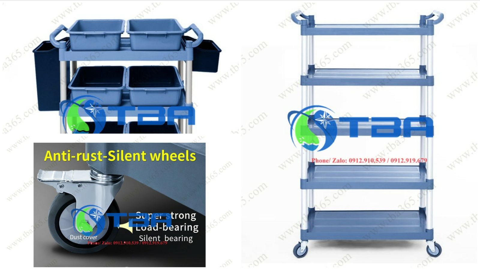 Xe đẩy phục vụ 05 tầng cao cấp Á Châu